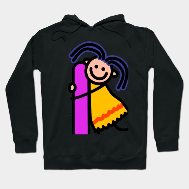 Letter Exclamation Mark for girls alphabet Kids Colorful Cartoon Character Hoodie by funwithletters